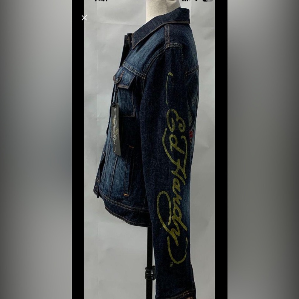 NWT Vintage Y2K Ed Hardy by Christian Audigier True Fit Bedazzled Patch Jacket. - Picture 5 of 7
